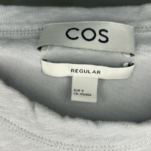 COS Shirt Light Gray Regular Fit Mens Size Euro Small Shirt Minimalist Crewneck - Picture 7 of 8